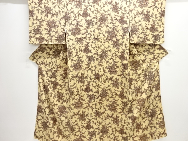 JAPANESE KIMONO / ANTIQUE KIMONO / TAISHO ROMAN STYLE / KINSHA / FLOWERS